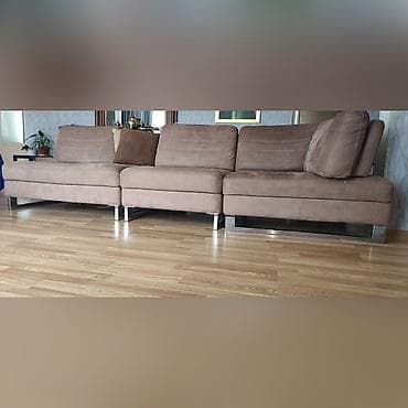 acilan divan: Modul tipli künc/divan dəsti - Rəng: taupe/bej tonları - Parça — 3
