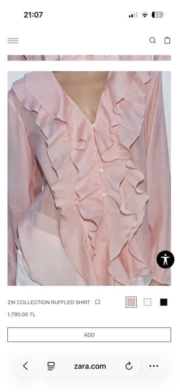 qadın koynekleri: Zara ZW Collection Ruffled Shirt – qadın köynəyi Türkiyə saytından — 2