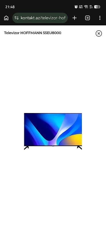 Televizor: HOFFMANN 55EU8000 - Ekran: 55 düym, nazik çərçivəli dizayn — 1