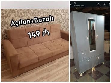 açılıb bağlanan yataq: İkinəfərlik çarpayı, Bazalı, Matras ilə — 7