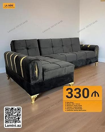 Künc divan – La Mini - Ölçü: 260 × 160 sm - Mexanizm: açılan, bazalı — 1