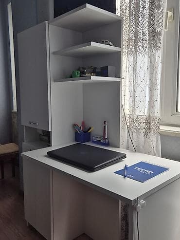 dolap ofis: Ofis/studya üçün künc yazı masası və şkaf modulu - Rəng: ağ - Dizayn — 2