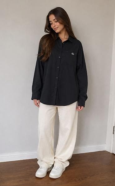 Qara oversize qadın köynəyi - Rəng: qara - Kəsim: oversize/relaks