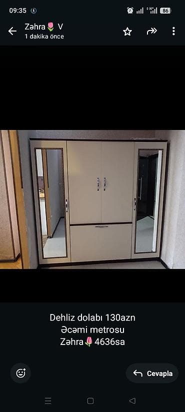 Dehliz dolabı 130azn
Əcəmi metrosu
Zəhra🌷4636sa