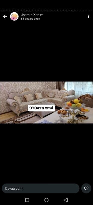 угловые диваны в баку: Угловой диван, Раскладной, Ткань — 6