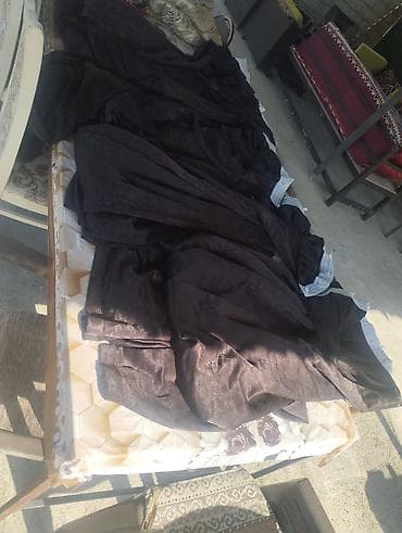 Bir ededi.50.m.Qaranlıq rəngli pərdə dəsti - Material: qalın, yumşaq — 3