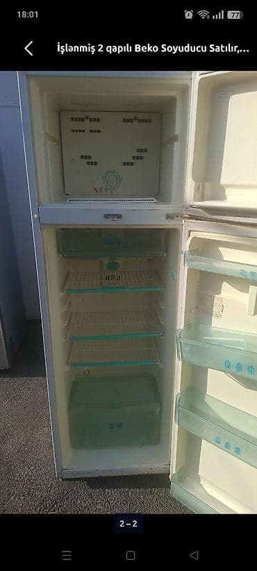 soyuducu ev ücün: İşlənmiş 2 qapılı Stinol Soyuducu Satılır, rəng - Qırmızı, Dispenserli — 8