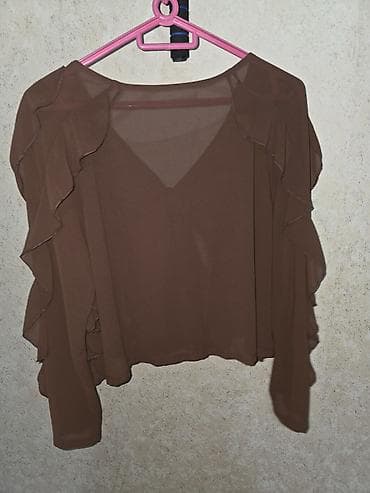 xanım: Qadın şifon bluz - Rəng: qəhvəyi - Parça: yüngül, nazik şifon (yarı — 2