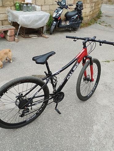 velsobet: FULL BIKE dağ velosipedi - Çərçivə: yüngül metal, qara/qırmızı rəng — 2