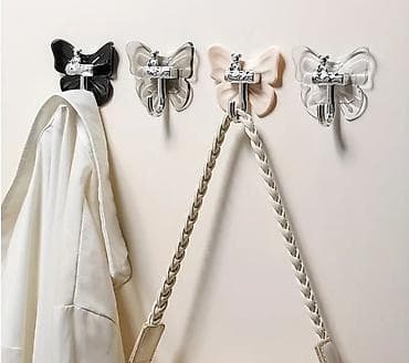 hamam destleri: • SİFARİŞLƏ GƏTİRİLİR 🛍️ • Kəpənək formalı yapışqan divar qarmaqları — 3