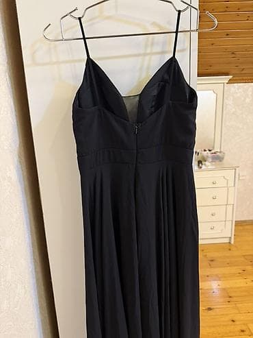 nisan xonca: Qara uzun ziyafət/axşam geyimi - Klassik qara rəng, döşəməədək — 5