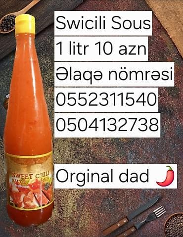 Chili Sauce – şirin acı sous - Məhsul: Şirin bibər sousu (Sweet Chili