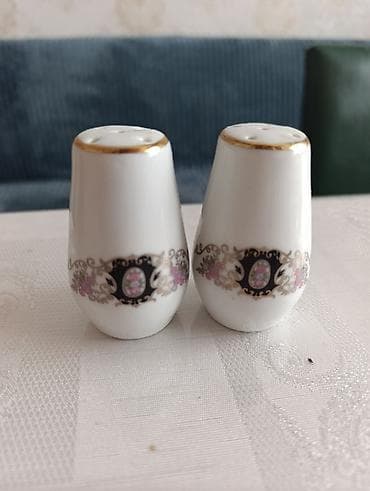 Porselen duz və istiot qabları (2 ədəd dəst) - Material: keyfiyyətli