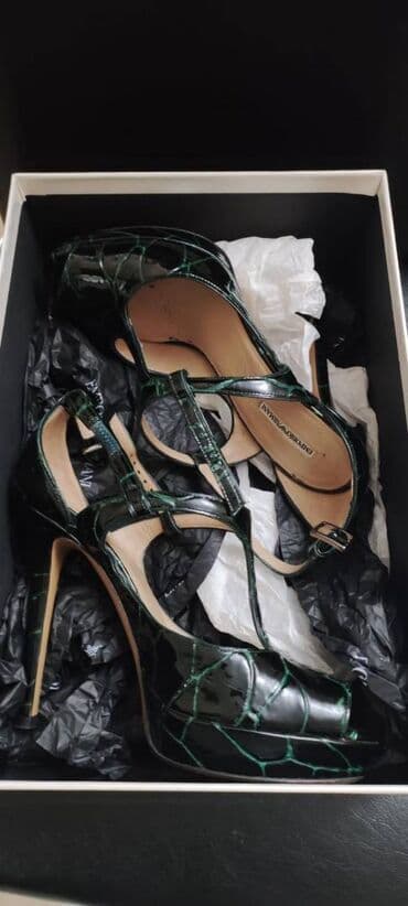 босоножки новые 36 размер: Размер: 36, цвет - Зеленый, Б/у — 3