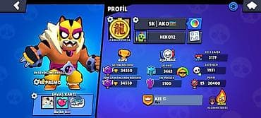 2 nəfərlik oyunlar: Brawl Stars oyun hesabı, bir çox xüsusiyyətlərə malikdir. Hesabda El — 1