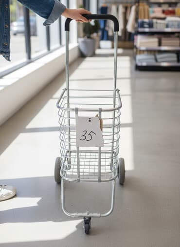 вешалку для одежды: TEZE Metall alış-veriş arabası (iki təkərli) - Korpus: parlaq — 2