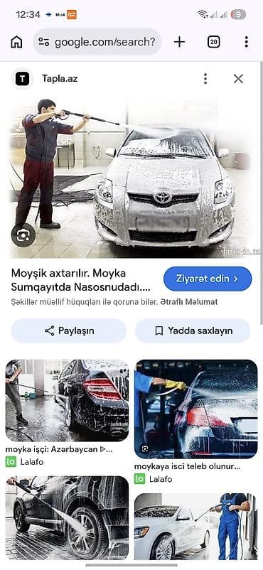 Avtoyuma xidməti - Yüksək təzyiqli aparatla detallı yuma - Köpüklə ön