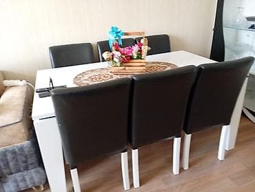 dirnaq stolu gence: Qonaq otağı üçün, İşlənmiş, Açılan, 6 stul — 1