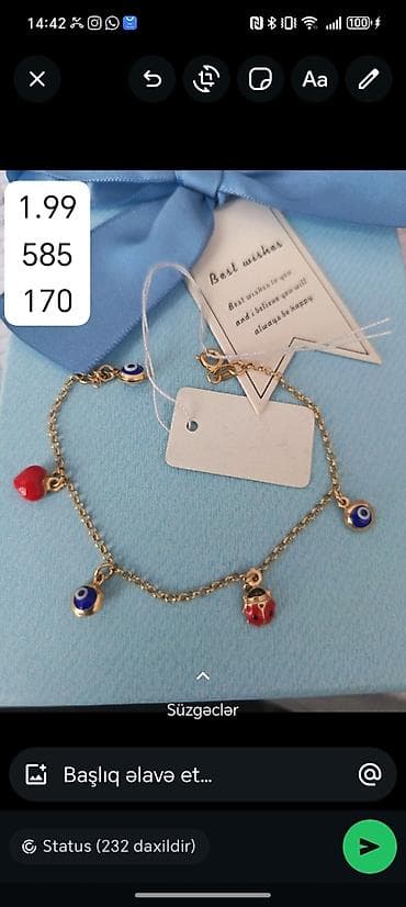 1 karat brilliant: Dəstə daxildir: Sırğa, Kulon, Sarı qızıl, 585 Əyar — 10