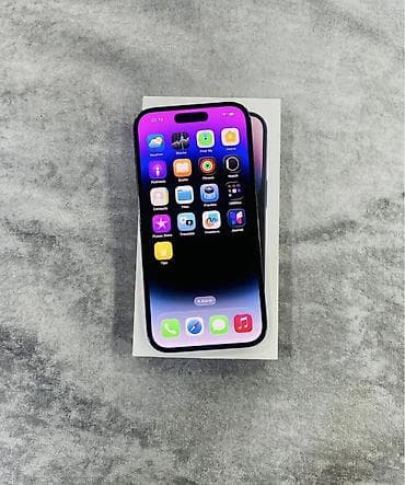 iphone 14 pro islenmis: IPhone 14 Pro, 256 GB, Deep Purple, Zəmanət, Simsiz şarj, Face ID — 2