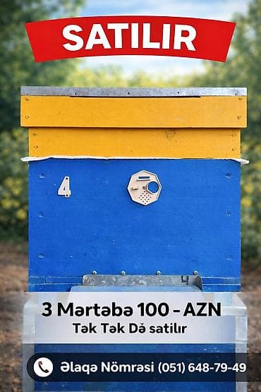 Akvariumlar: ⚠️ÇOX AZ İSTİFADƏ OLUNUB ⚠️ Arı yeşikləri (3 mərtəbəlik) - Rəngli — 3