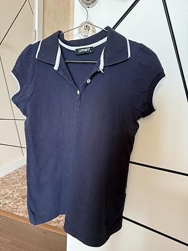 tulum cins: Qadın polo köynəyi - Rəng: tünd göy (lacivərt) - Qol: qısa, ağ kant — 1