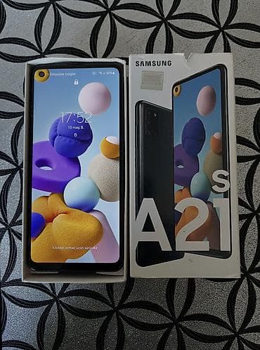 Samsung Galaxy A21S, 32 GB, rəng - Qara, Barmaq izi, İki sim kartlı, Face ID
