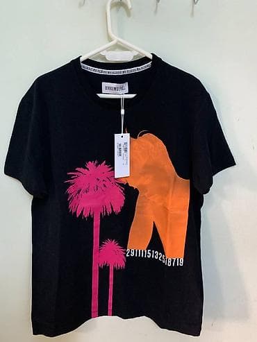 pull and bear: Futbolka, Bikkembergs, L, rəng - Qara — 1