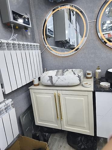 Hamam üçün dekorativ çanaq və şkaf dəsti - Üstdən quraşdırılan iri