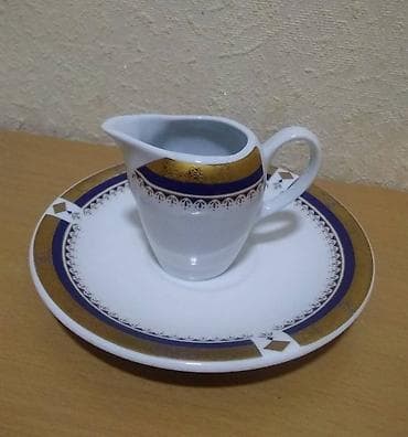 ikinci el samavar: Антикварный молочник с блюдцем, в идеальном состоянии — 1