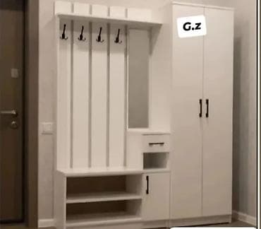 2 qapılı, Güzgülü, Ağ, Açılan, Düz dolab