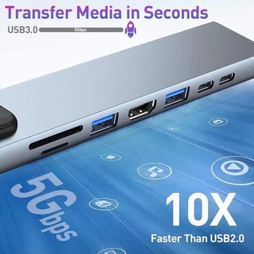 Printerlər: Typec hub 8 portlu. Type-C Hub multiport 8in1 4K 1 x HD port - 4K HD — 6