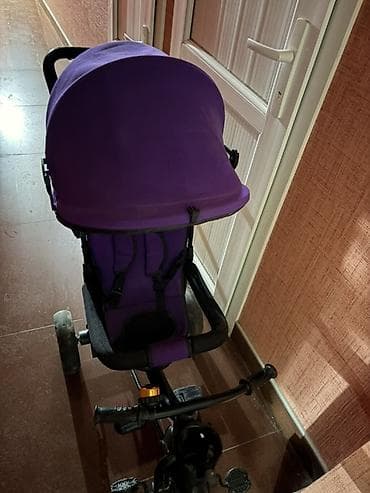 3 tekerli velosiped satılır: Uşaq üçtəkərli velosiped-araba, bənövşəyi rəng. Xüsusiyyətlər: - 3 — 6