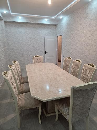 Masa və oturacaq dəstləri: Qonaq otağı üçün, Yeni, Açılan, Dördbucaq masa, 8 stul — 3