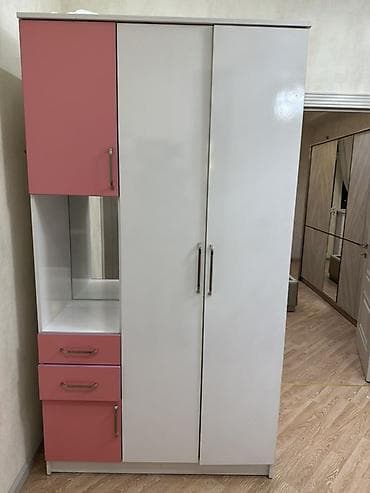 3 qapılı, Siyirməli, Rəngli, Digər material, Açılan, Düz dolab