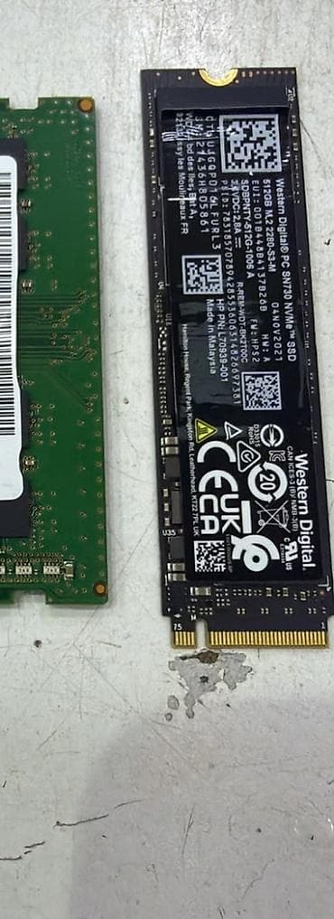 disk satisi: Daxili SSD disk Western Digital (WD), 512 GB, M.2, İşlənmiş — 1
