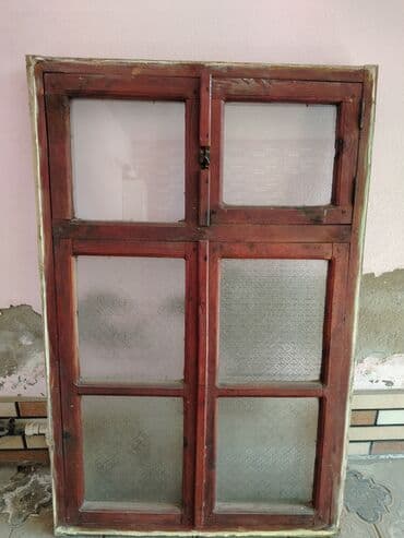 Qızdırıcı və isidicilər: Taxta çərçivəli köhnə tip şüşə pəncərə dəsti - Material: massiv ağac — 1