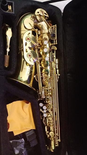 Alto saksofon – qızılı lak örtük, ergonomik klapan sistemi və inci — 1