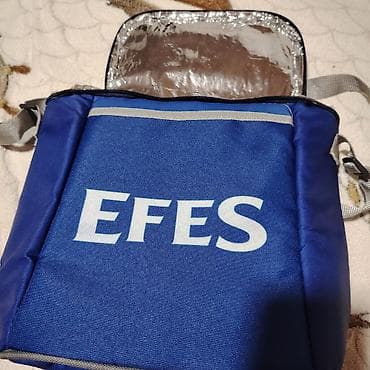 Restoran, kafe avadanlığı: EFES brendli termo çanta. Новая. На 6 бутылок пива - Rəng: göy, boz — 1