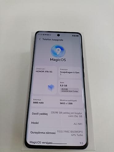 mingecevir telefon: Honor X9b, 256 GB, rəng - Qara, Barmaq izi — 1