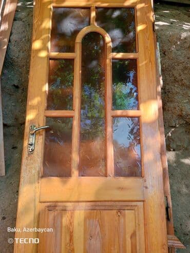 pencere kilidi: Şüşəli taxta qapılar - Material: təbii ağac (çərçivə və doldurma — 1