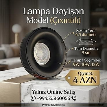 Lampa Dəyişən Model (çıxıntılı) - Kəsim yeri: 6.5 sm diametr - Tam