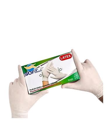 Tibbi geyim: Lateks əlcək - pudralı Material: lateks Rəng: ağ Ölçü: s/m/l Brend — 1