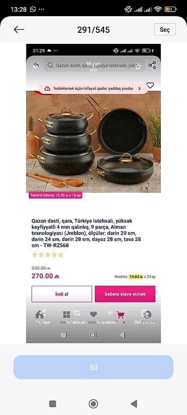 3 кундо арыктоо: Mətbəx üçün müxtəlif dəst və servis qabları - Qazan və tava dəsti — 6