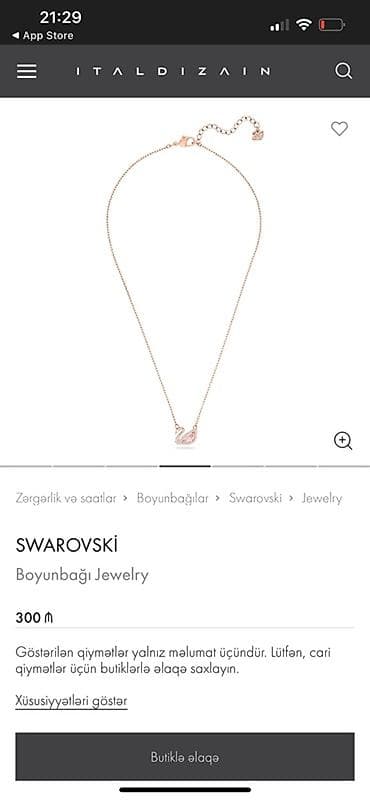 swarovski original: Swarovski “Swan” boyunbağı - Brend: Swarovski - Kolleksiya: Jewelry – — 2