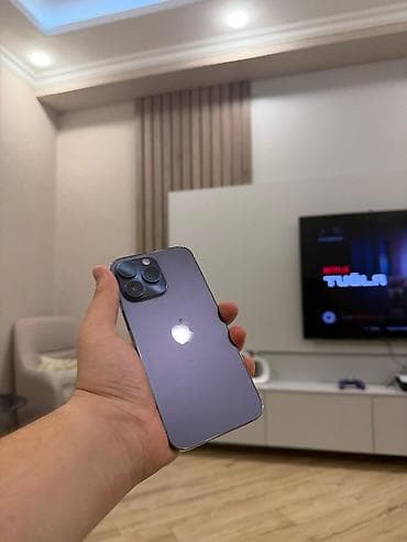 IPhone 14 Pro Max, 128 GB, Deep Purple, Simsiz şarj, Face ID, Sənədlərlə