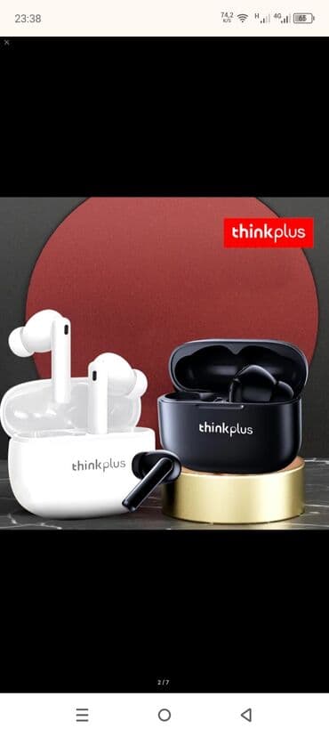 беспроводные наушники для телевизора: Yeni Simsiz (Bluetooth) Qulaqcıqlar, Lenovo, rəng - Ağ — 2