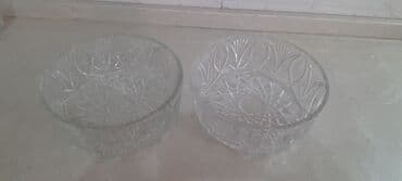 şuşə butulka: Şüşə qablar dəsti – 2 ədəd - Material: qalın, şəffaf şüşə - Naxış — 4