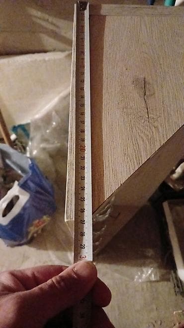 ağ şkaf: Künc paltarkəsən/asanlıq paneli – ağ palıd rəngində lamindən — 3