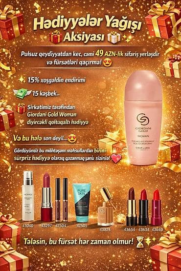 Hədiyyələr Yağışı Aksiyası Pulsuz qeydiyyatdan keç, cəmi 49 AZN-lik lalafo.az -da Hədiyyələr Yağışı Aksiyası Pulsuz qeydiyyatdan keç, cəmi 49 AZN-lik